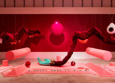 Dark Continent, Tai Shani 2019 installation view, Turner Prize 2019 at Turner Contemporary Photographer: David Levene