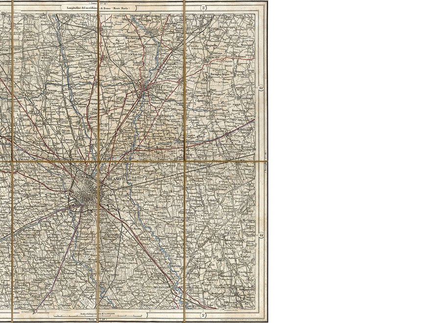 A vintage map of milan