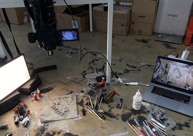 Film set of Regime of Calculations (2023), for recording of model performance.