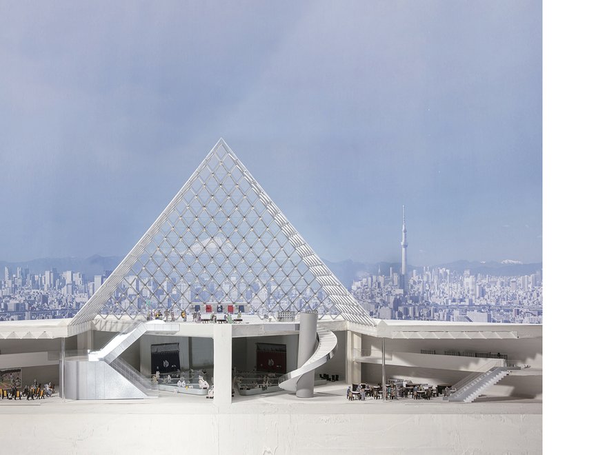 Diorama of a bath house in the Louvre Pyramid