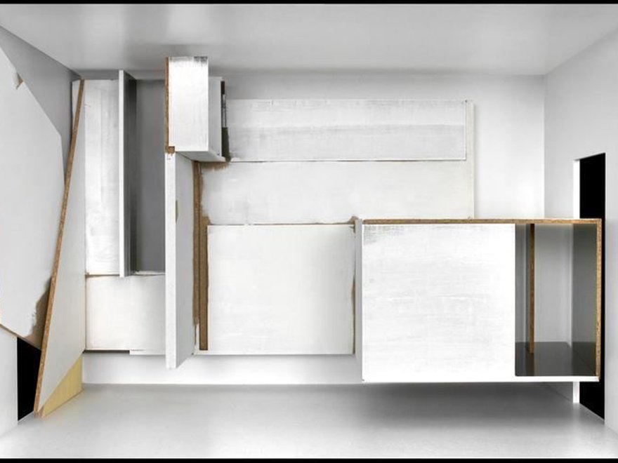 Cardboard model of a room.