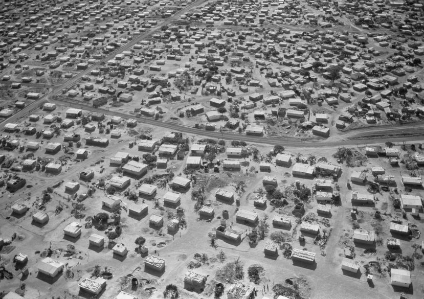 Aerial view of Chawama, Lusaka, Zambia