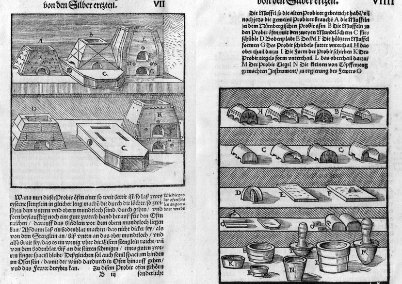 Pages from Ercker's Treatise on Ores and Assaying