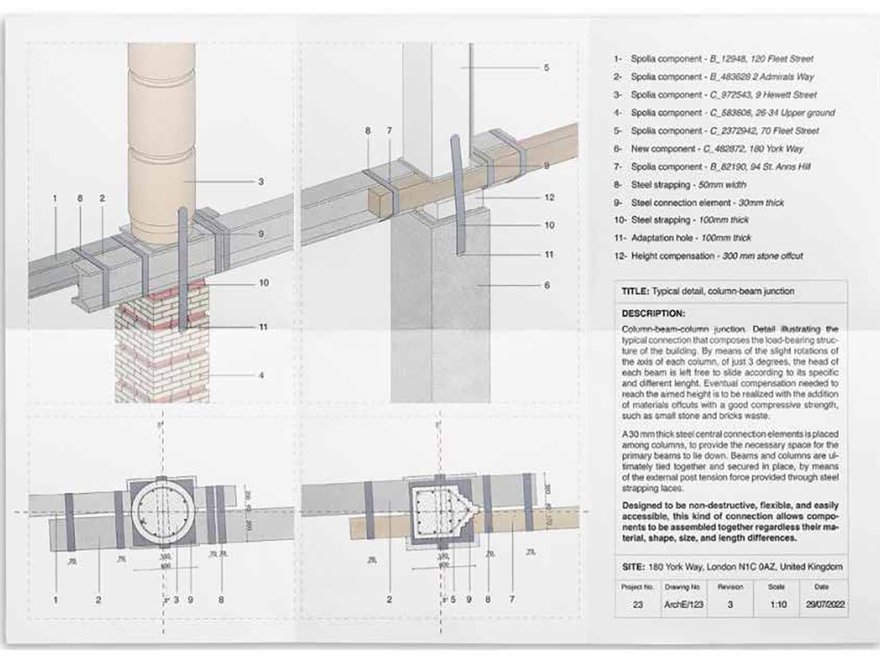 Architectural drawing showing different types of joints