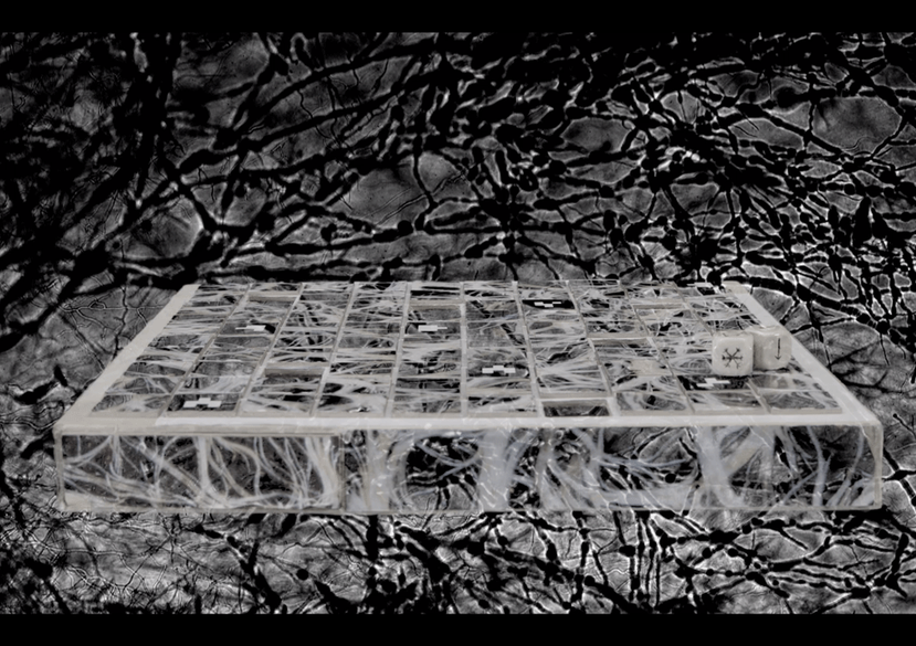 Mycellium with gameboard and dice image by Shira Wachsmann developed by AiDesign LabRP