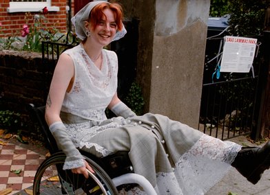 Capturing the daily life of wheelchair users. Design by Huili Jin, modelled by Zander Cossham ， photographed by Yunhao Zhang.