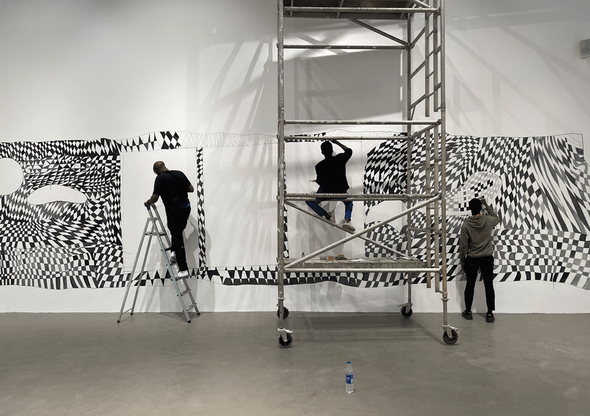 Installing 'Listening sweet-3-lagos', Tiwani Contemporary, Lagos, Nigeria, 2023