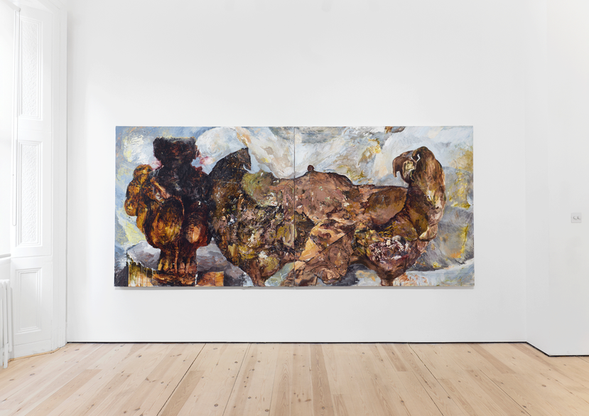 Basin, oil on felt, 2023 (Installatio view at Silvers in the Void, Mamoth Gallery, London 2022)