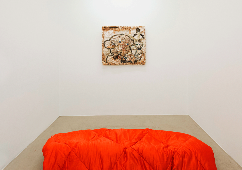 Endless Infatuations with Malcolm McDowell, oil on plaster, 2019 (installation shot, Moscow Petushki Althuis Hofland Fine Arts, Amsterdam, 2020)