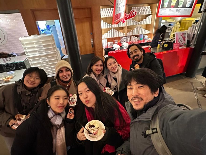 A group of people take a selfie