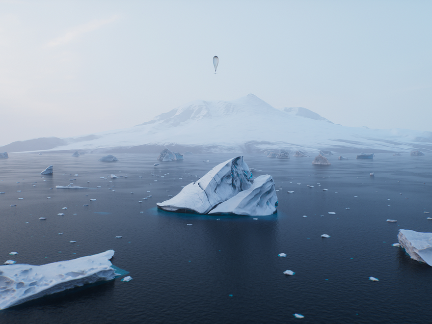 Icebergs drifting