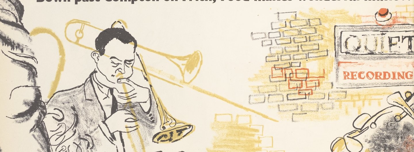 Len Deighton illustration for ARK magazine