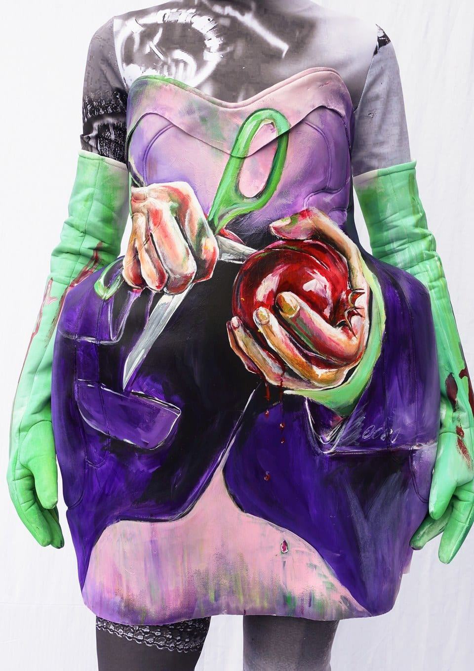Anna Deller-Yee, hand painted hourglass dress