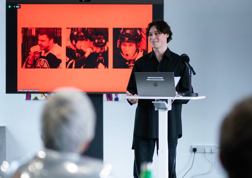 Axel Striner presenting his IFF project 'Raw'