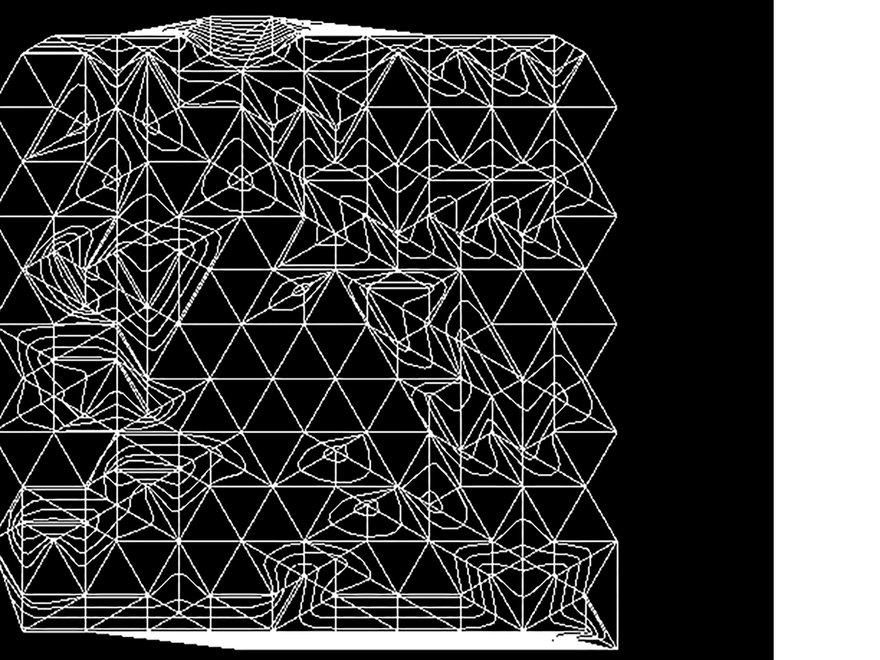 White geometric line drawing