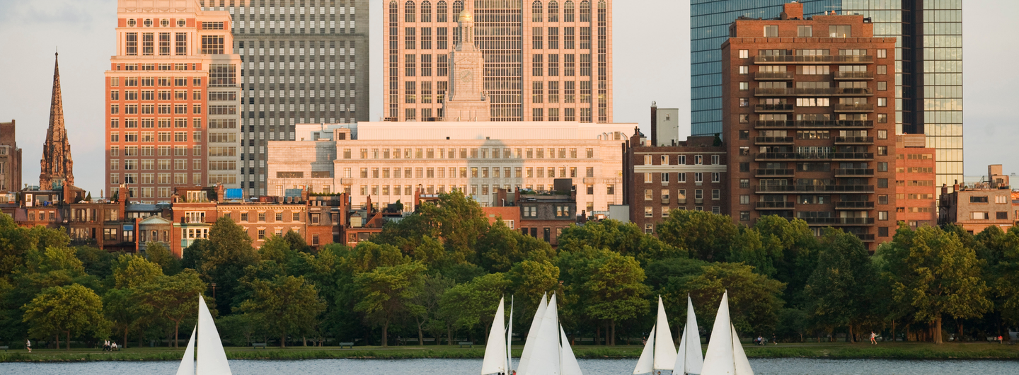 Boston city with boats