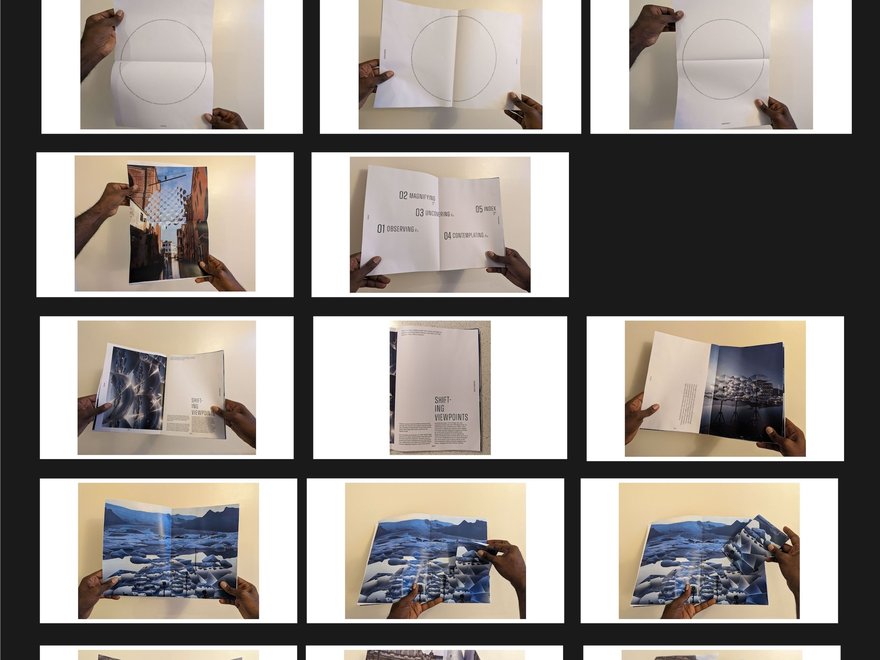 A graphic design of an editorial layout