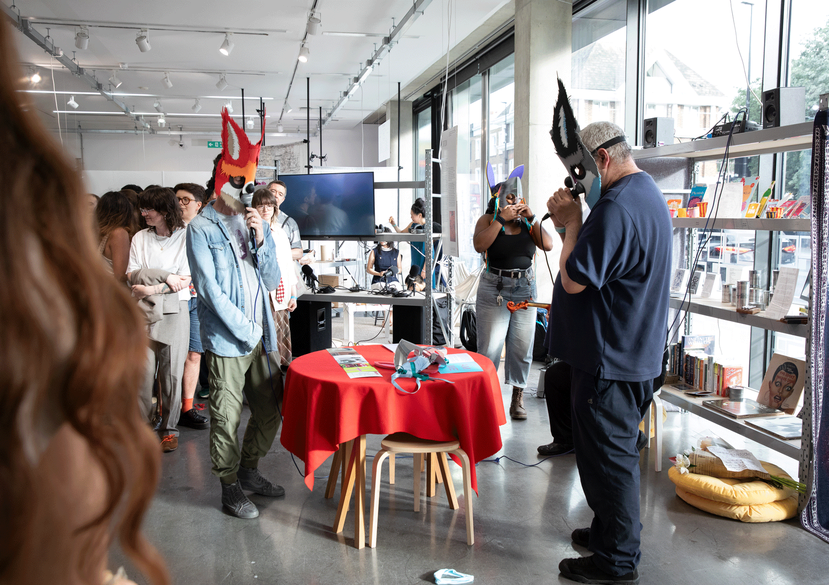 Plastique Fantastique, WE AM, 2026, a participatory installation with custom-made tarot deck, masks and storytelling ritual as part of The Sky Has Not Fallen Yet, presented as part of the Curating Contemporary Art (MA) Show, Royal College of Art, 2026. Ph