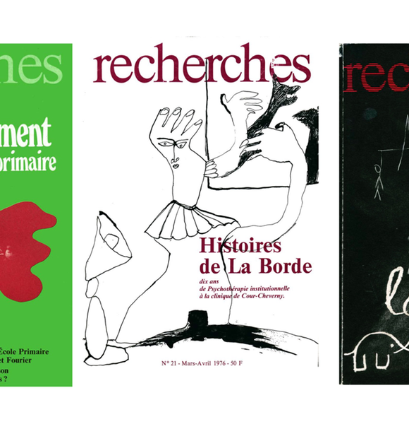 Covers of different issues of Revue Recherches, the journal edited by CERFI