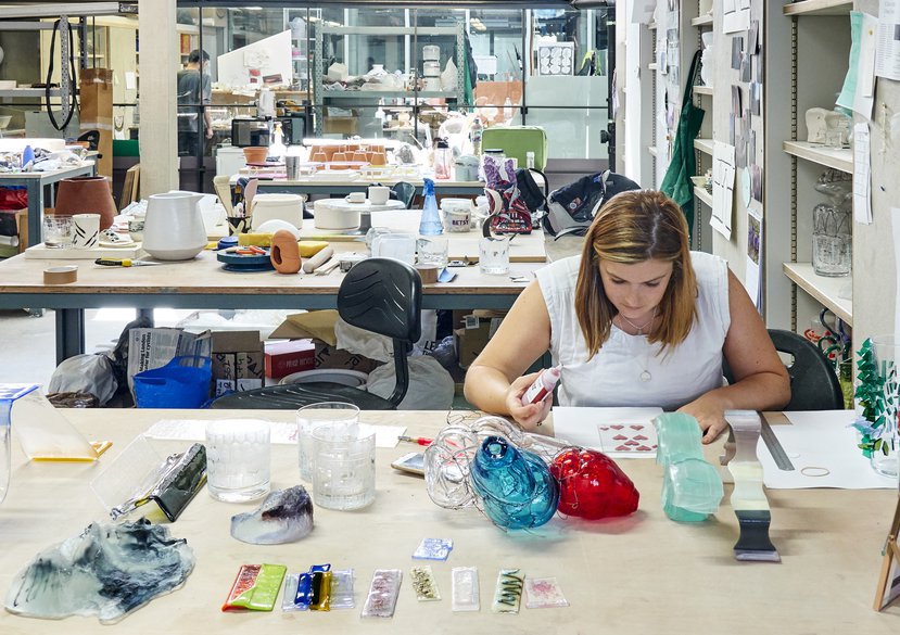 At work in the Ceramics & Glass Studio Space (photo: Richard Haughton)
