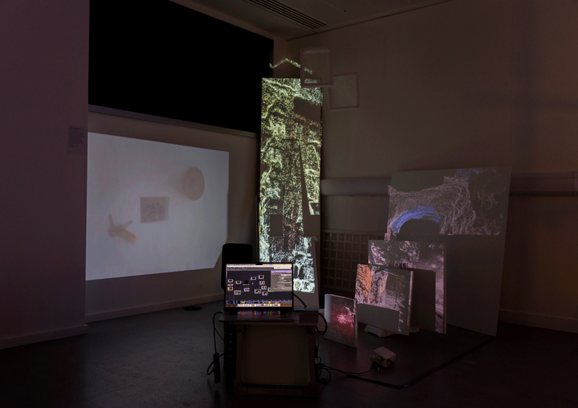 Cloud Gravity Spilling into the Now by Tingxuan Xu (MA Information Experience Design, 2026). Photo: Sara Sahores.