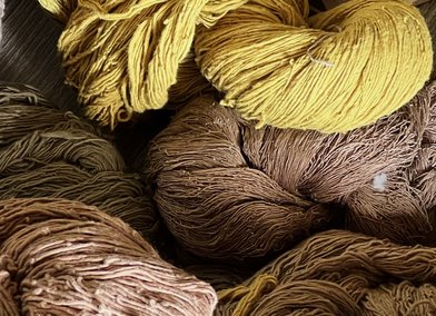 Cotton dyed at the Ban Kor Workshop, April 2024