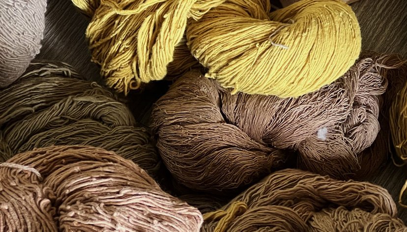 Cotton dyed at the Ban Kor Workshop, April 2024