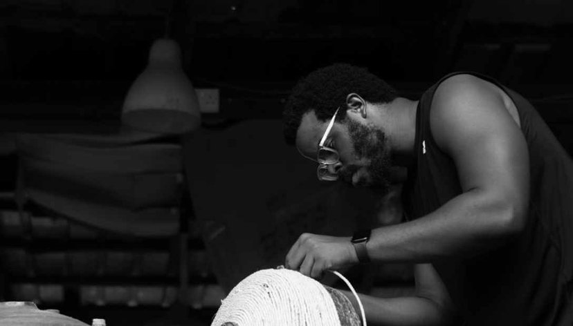 Myles Igwebuike (MA Design Products) in the studio