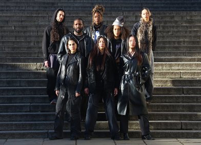 Diasporas Now team: Paola Estrella, Rieko Whitfield, Lulu Wang, and performers at Institute of Contemporary Arts London: Pierre, Tony Njoku, Valerie Asiimwe Amani, ZINZILE, Shauwdii