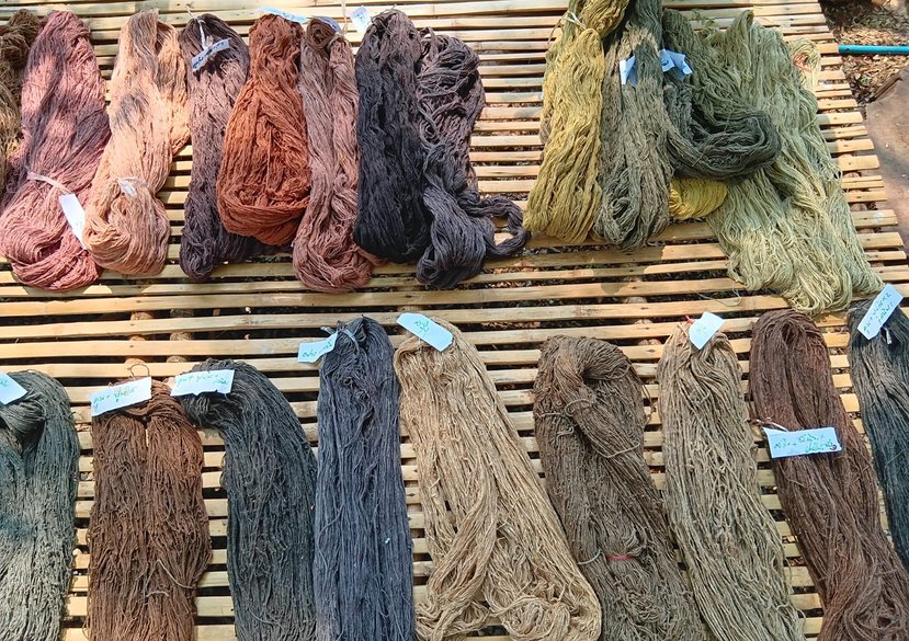 Dyed yarns at Ban Kor Workshop 2024