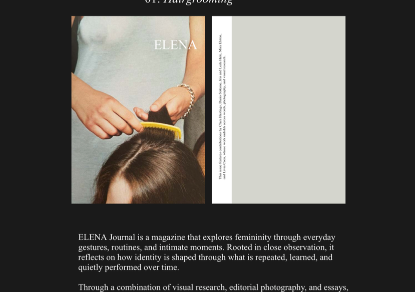 Elena Journal by Sol Eijo O'Farrell, Editorial Design Participant 2026 Spring