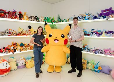 Emily Millward and Joey More at The Pokémon Company International offices, London, photo by David Christopher Photography