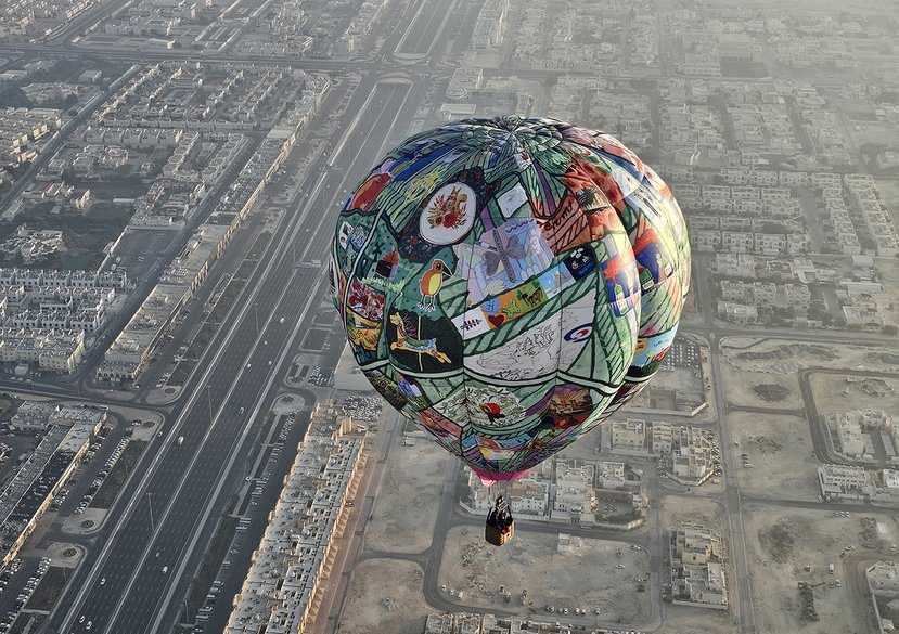 Fields of EveryWhen, Flying gallery of 200 embroideries, Thamesmead, London