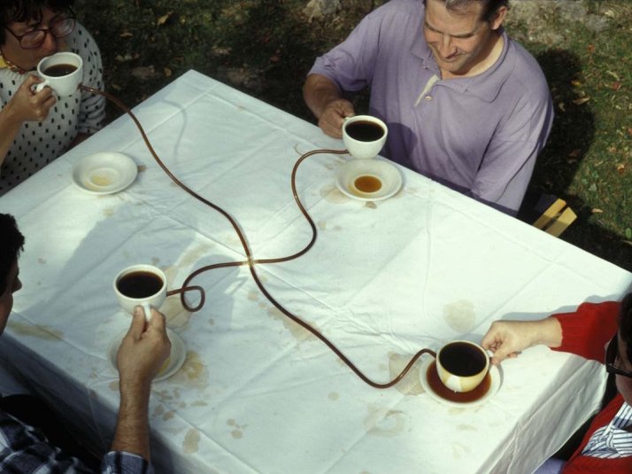 Allan Waxler, “Coffee seeks its own level”, 1991.