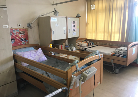 One of five care homes visited on the project showing shots of communal bedroom and bathing facilities