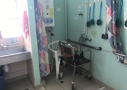 One of five care homes visited on the project showing shots of communal bedroom and bathing facilities