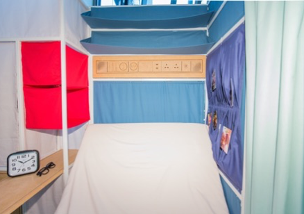 Details of the headboard space and overall view of the new care home bed design