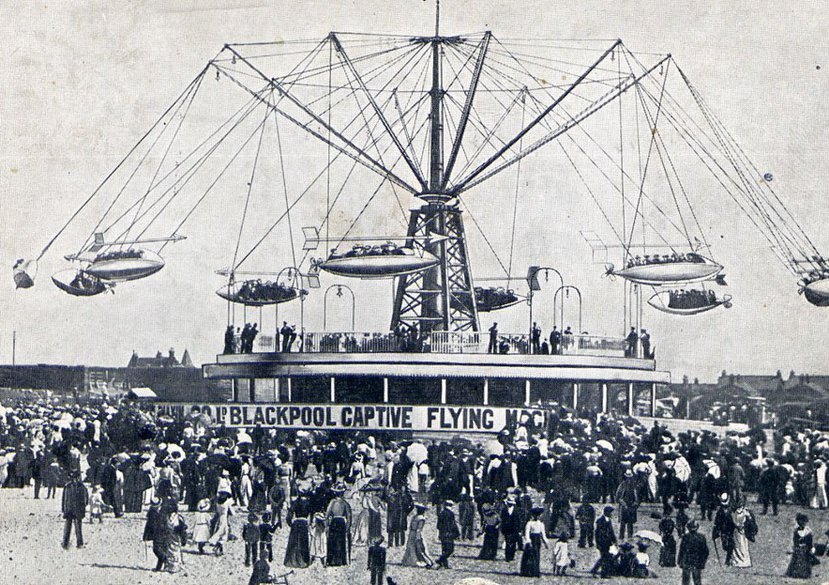 Hiram Maxim’s Flying Machine, Blackpool Pleasure Beach (Postcard, 1909)