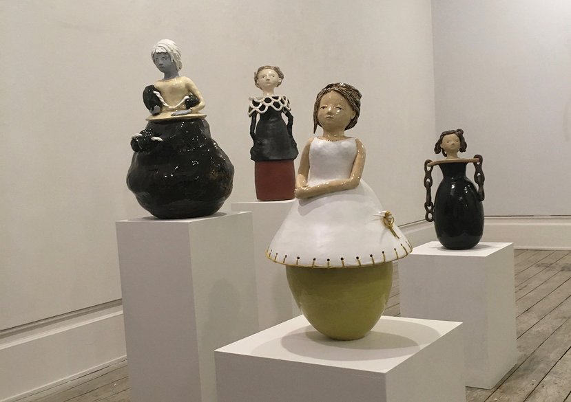 Form and Vessel, installation view,  ceramic works made under the nom de plume Amy Bird.