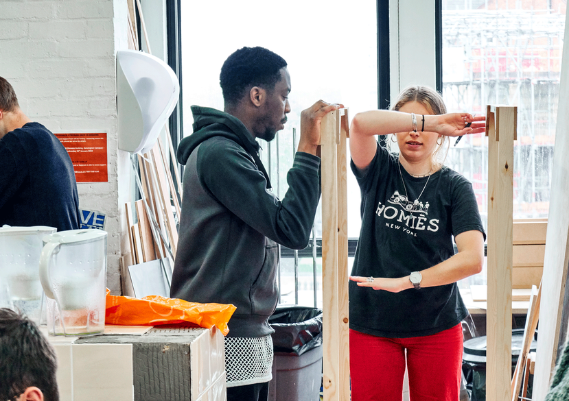 Students at work in the architecture studio