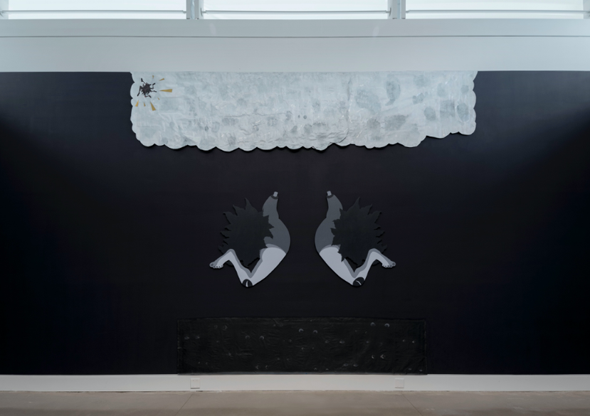 GloryGlory..., Mixed media collage installation on canvas and wood