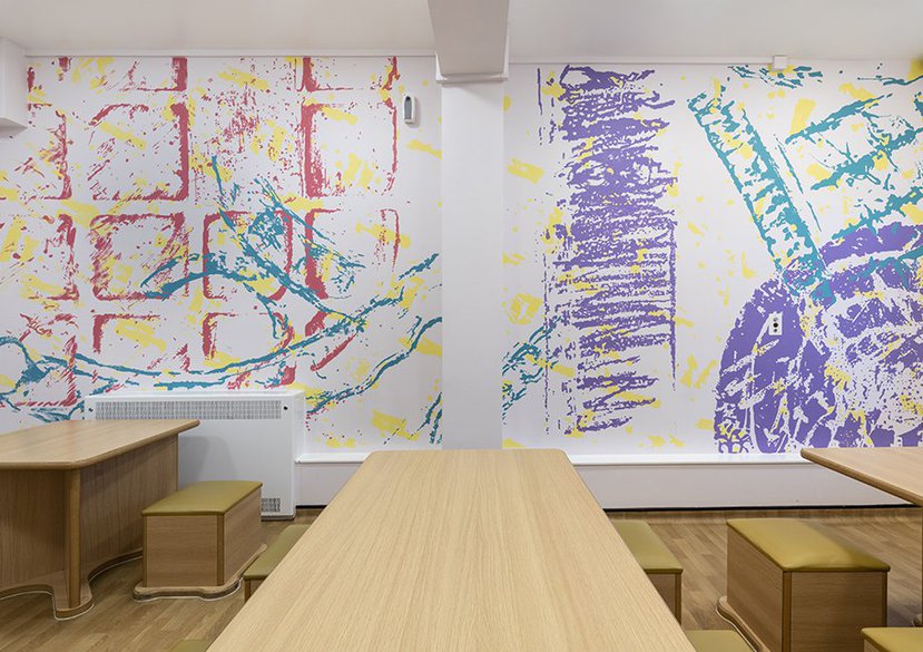 Harold Offeh, Painted Mural, Dining Room, Croydon PICU