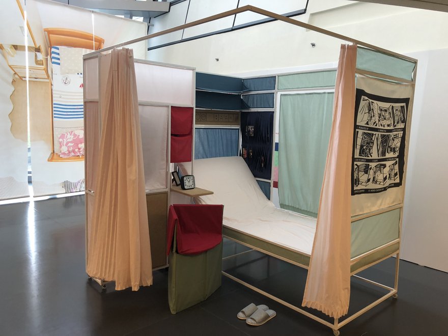 Scale model of a bedroom space designed for care homes.