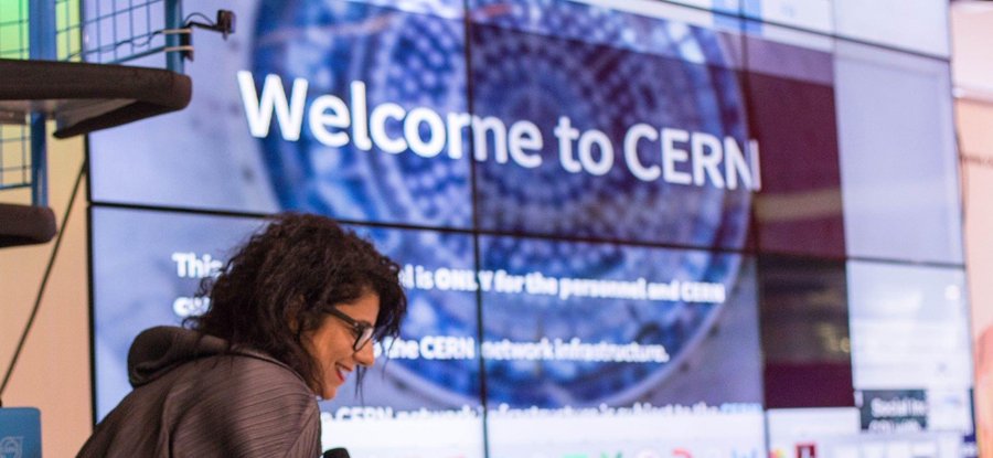 Savina Torrisi, Senior Tutor on the RCA’s Innovation Design Engineering programme, giving a talk at CERN.