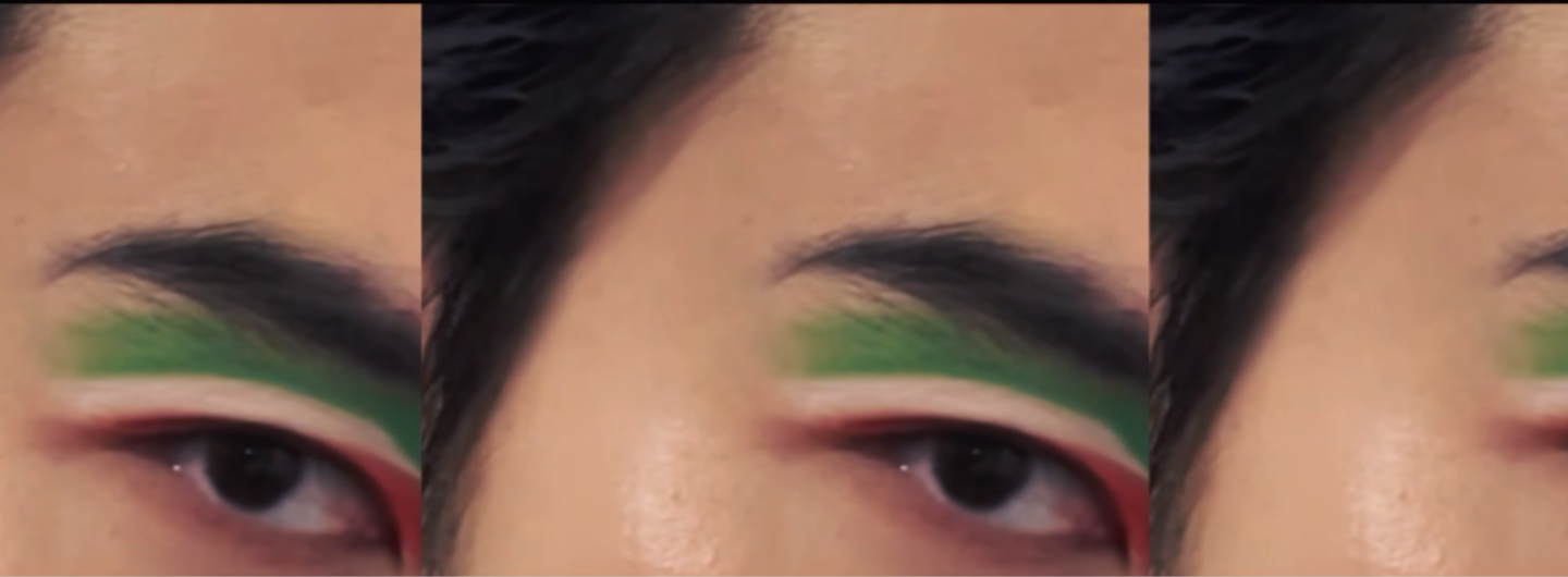"I painted the colours of the Palestinian flag on my eyes, which is a scene in my movie"