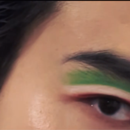 "I painted the colours of the Palestinian flag on my eyes, which is a scene in my movie"
