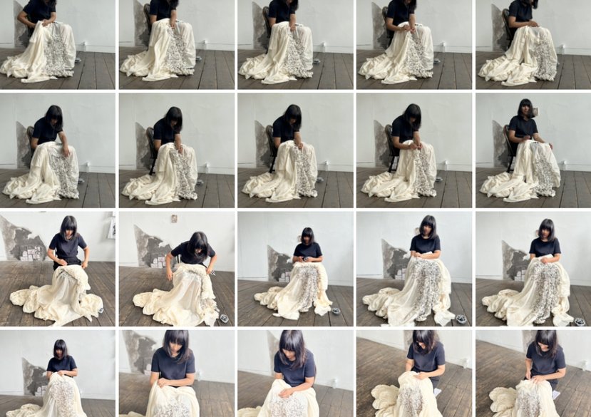 Compilation of images from a durational performance at Beaconsfield Gallery, June 2022. Sprigged – A Million Little Cuts.