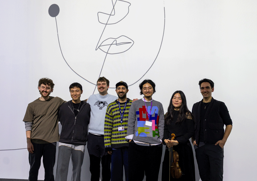 Drawing Lines – a snapshot of the live performance; Sue-In Kang (violinist, sound artist) and Malachi Briant (dance artist)