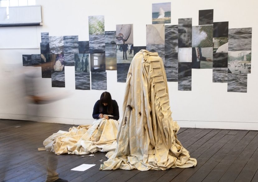 Image from a durational performance at Beaconsfield Gallery, February 2024.