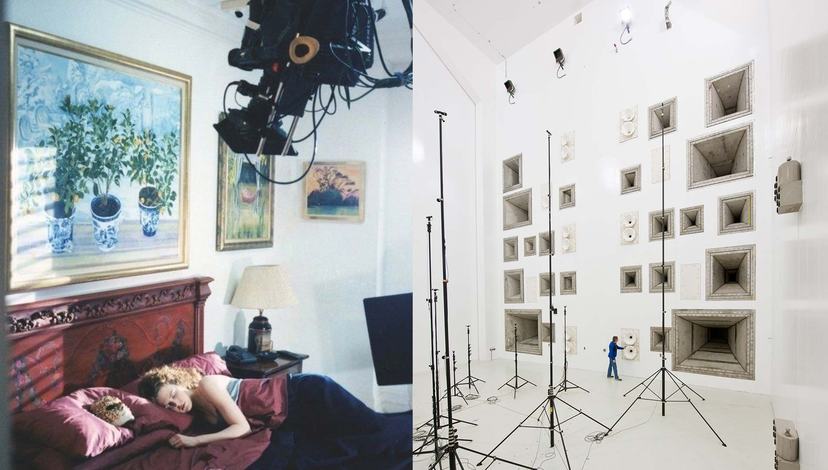 Left: ‘Sleep under observation’: a private duration unfolds beneath the apparatus recording it;Right: ‘Reverberant Acoustic Test Facility’: an interior where sound becomes an environmental condition to be tested and endured. Source: nasa.gov